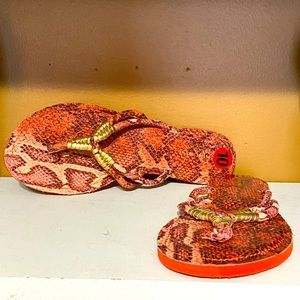 Brand New Snakeskin Nine West Slides / Flip Flops Size 10